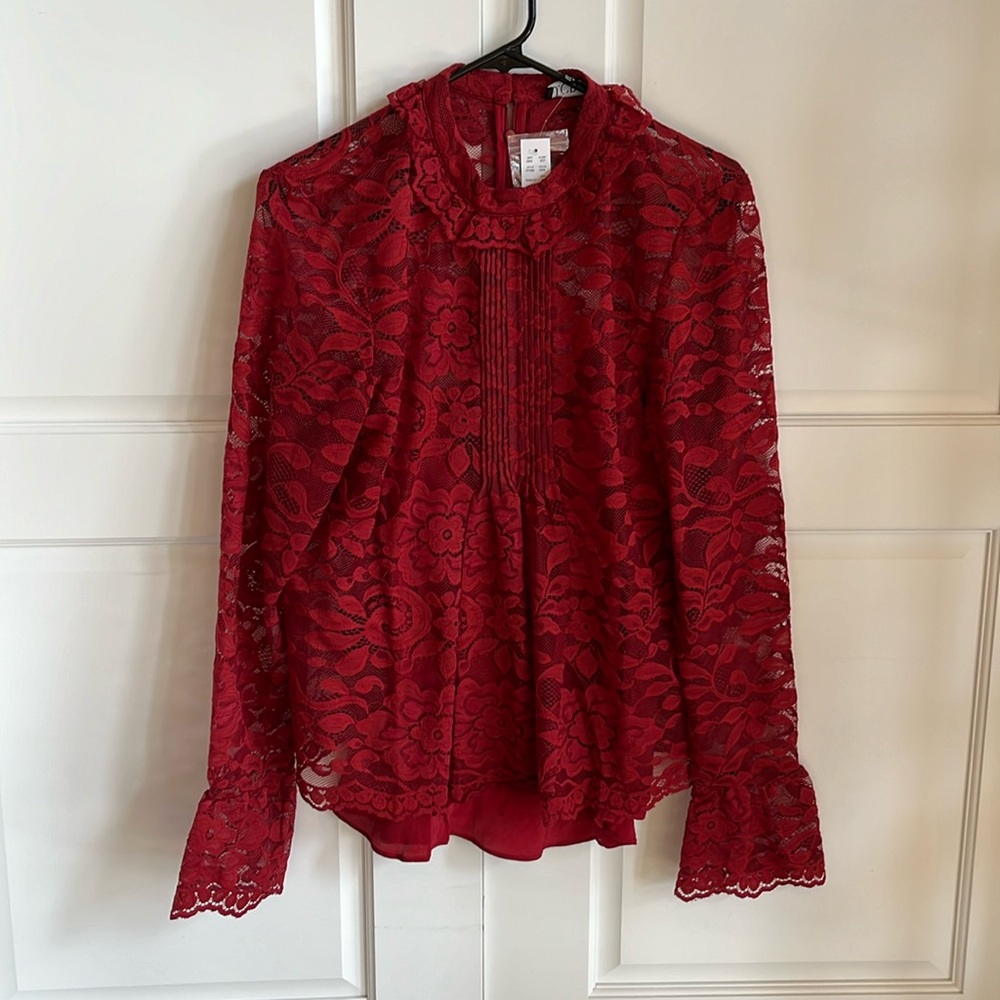 JCrew lace mock neck top. Brand new